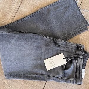 NEW Zara FLARED CROPPED HIGH WAIST TRF JEANS
